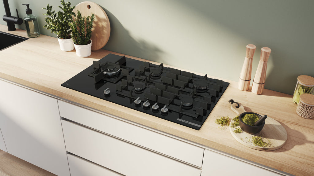 Bosch Bosch Serie 6 PPM9A6I40 plaque Noir Intégré 90 cm Gaz 5 zone(s)