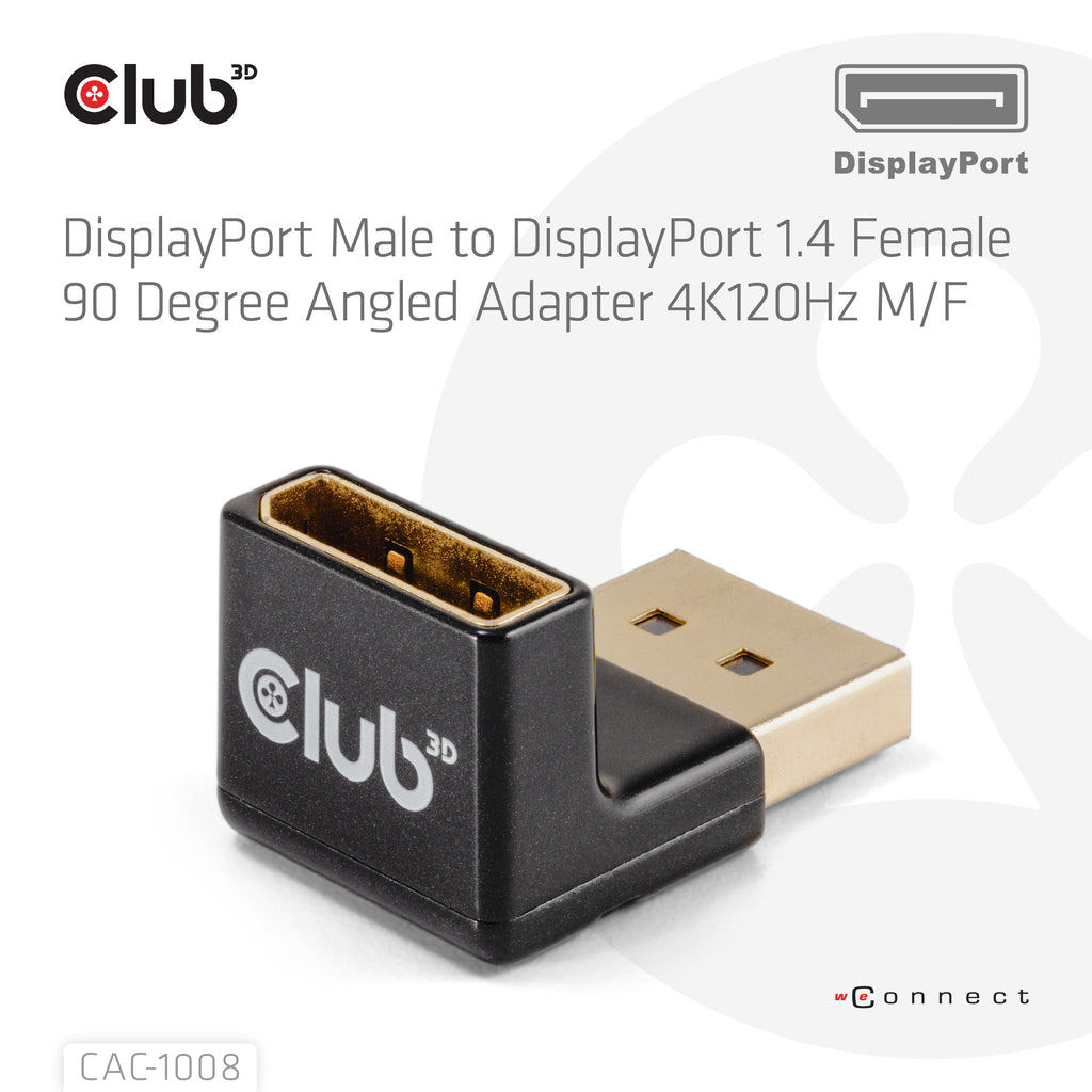 CLUB3D CAC-1008 Adaptateur Changeur de Genre DisplayPort, Noir