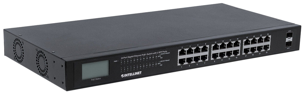 Intellinet 561242 Commutateur Réseau Non-géré Gigabit Ethernet PoE 24 Ports 1U Noir
