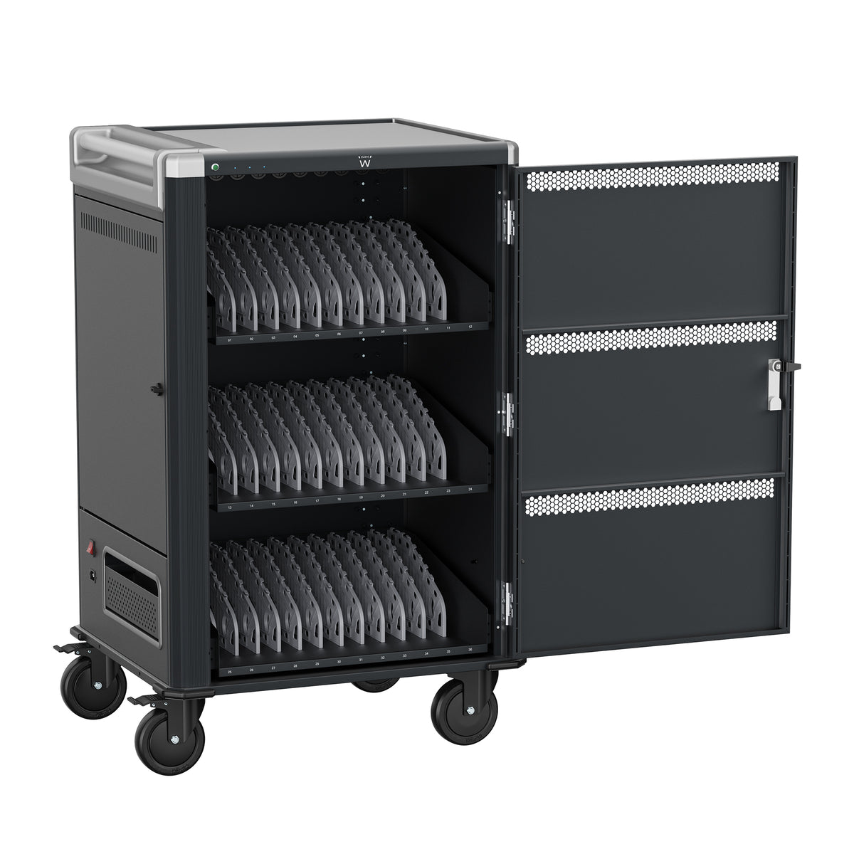 Ewent EW1701 chariot et rangement roulant Module de charge et de gestion Noir, Gris