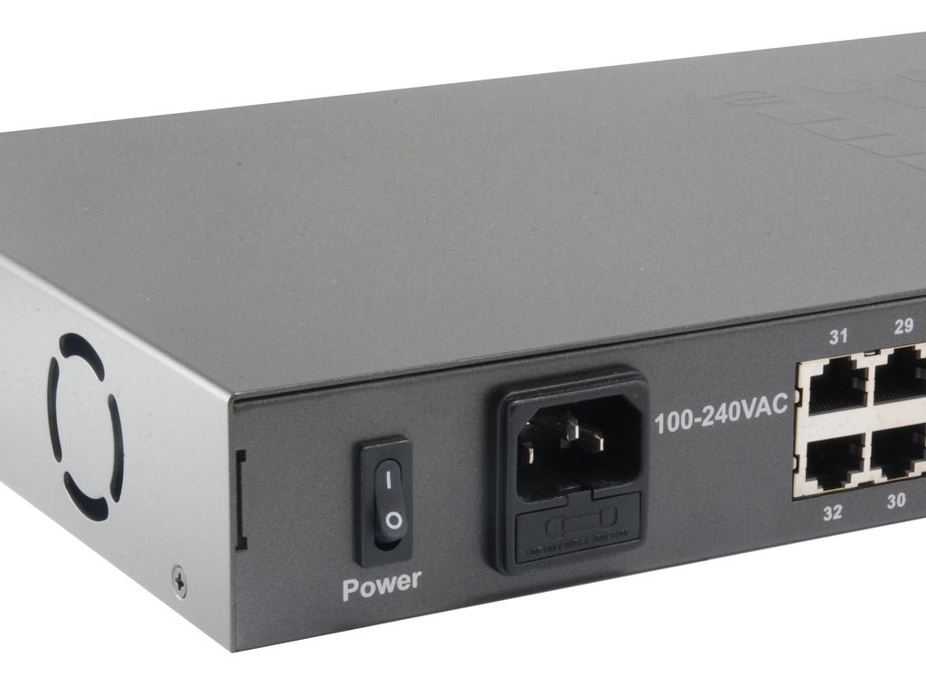 LevelOne FGP-3400W380 Commutateur Réseau Non-géré Fast Ethernet 10/100 PoE, 32 Ports, Noir