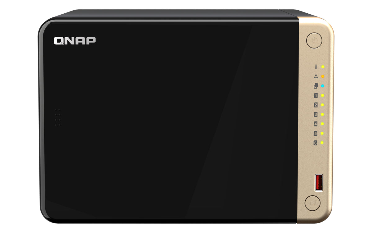 QNAP TS-664 NAS Tower Intel® Celeron® N5095 8 Go DDR4 0 To QNAP QTS Noir, Bronze
