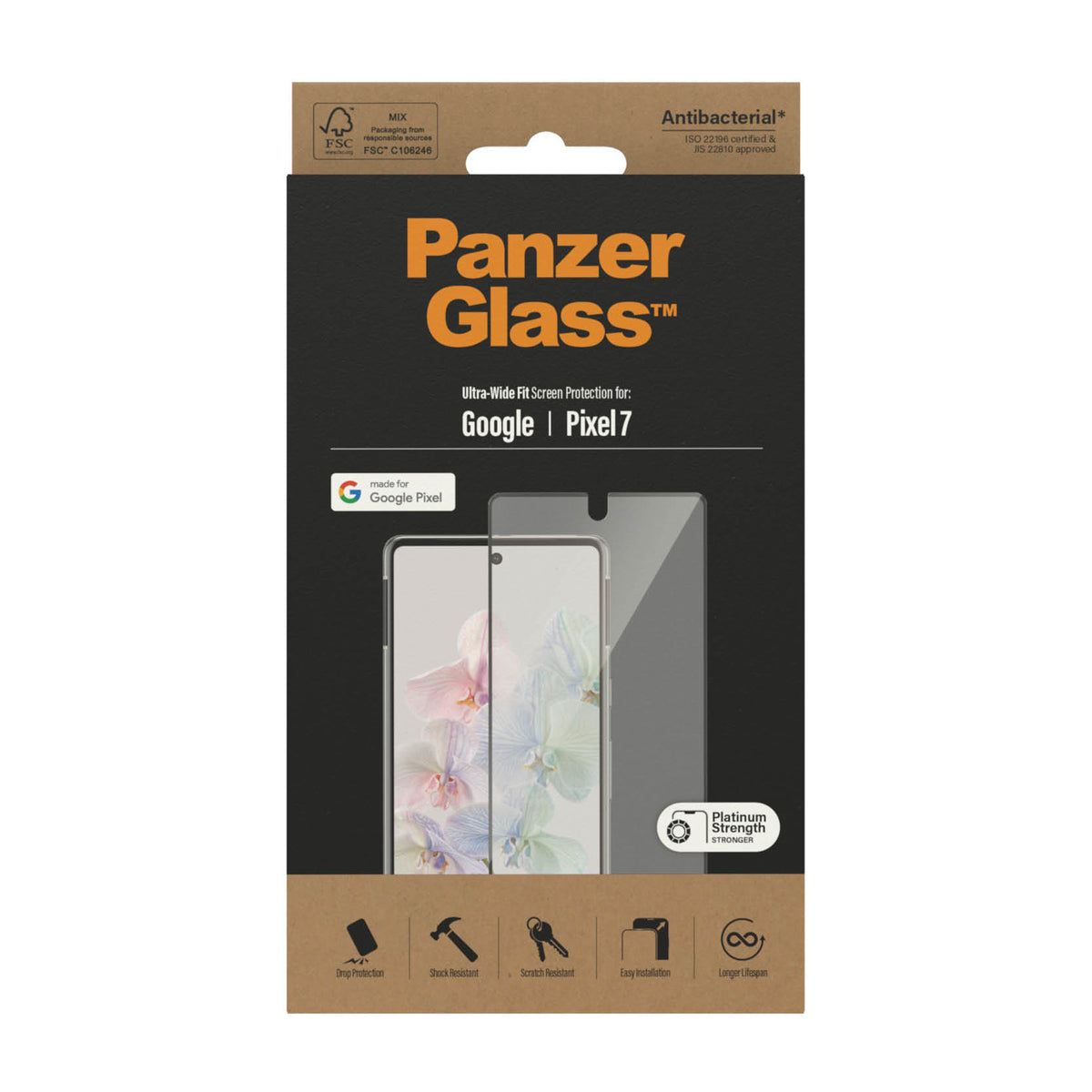 PanzerGlass ® Screen Protector Google Pixel 7 | Ultra-Wide Fit Protection d'écran transparent 1 pièce(s)