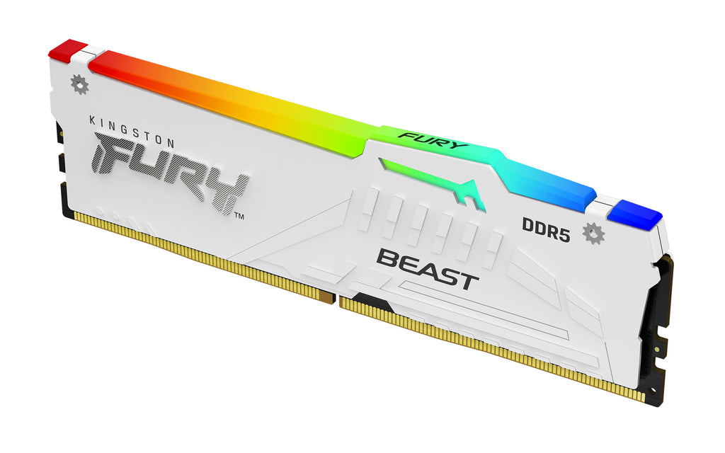 Kingston Technology FURY Beast 32GB 6000MT/s DDR5 CL36 DIMM (Kits de 2) White RGB EXPO