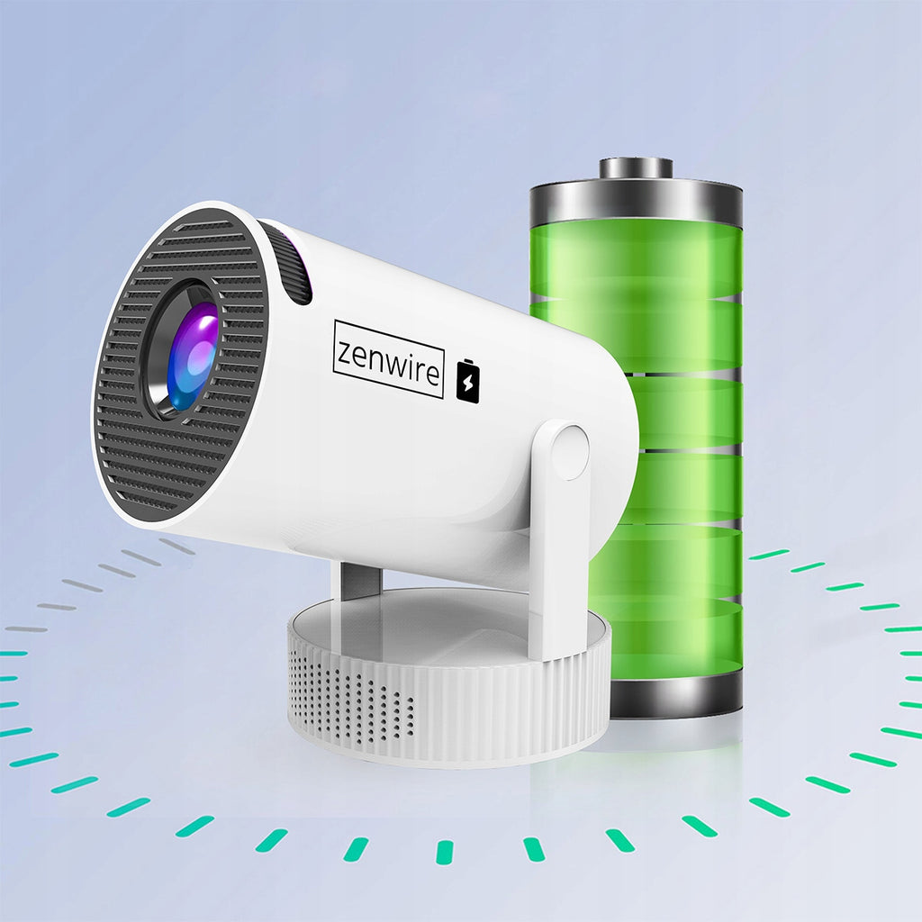 Mini-projecteur Android portable avec Wi-Fi, projection Full HD et Bluetooth, équipé d'une batterie Zenwire K400