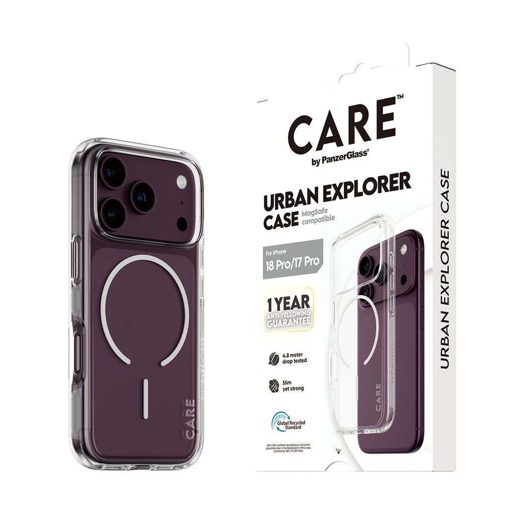 PanzerGlass CARE™ by ® Urban Explorer Case Transparent w. White MagSafe iPhone 2026 Pro | 17 Pro coque de protection pou