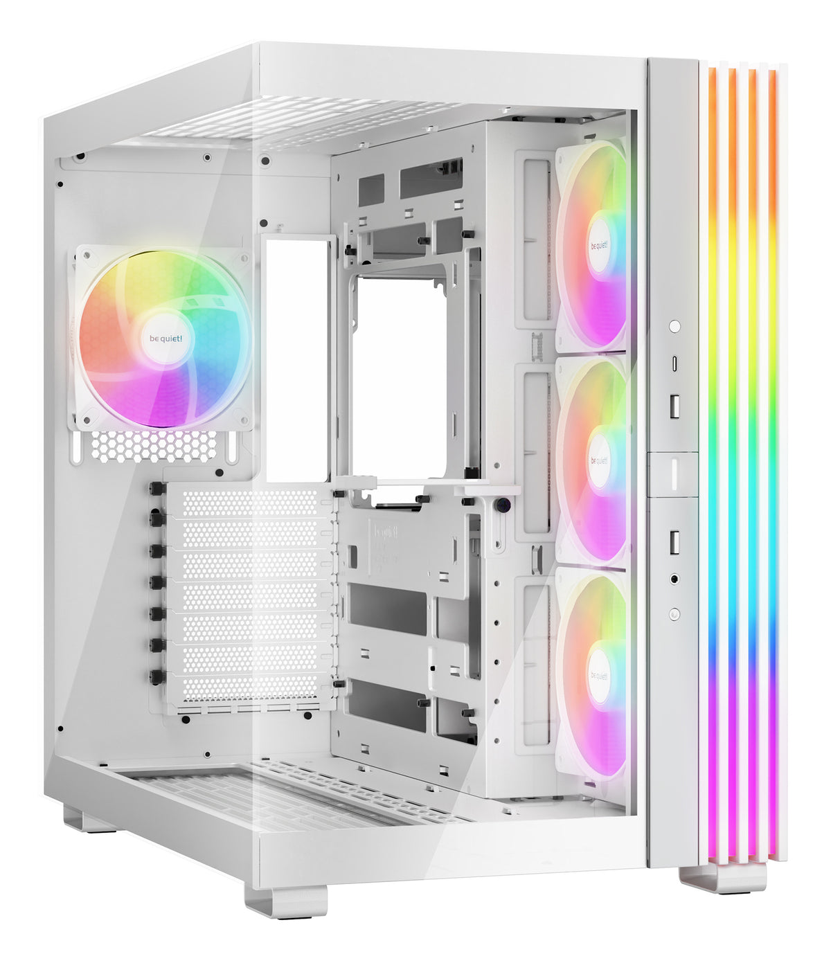 be quiet! Light Base 600 LX Blanc | Boîtier PC ARGB vitré, Mini ITX / Micro ATX / ATX, 4 ventilateurs Light Wings 120 mm PWM