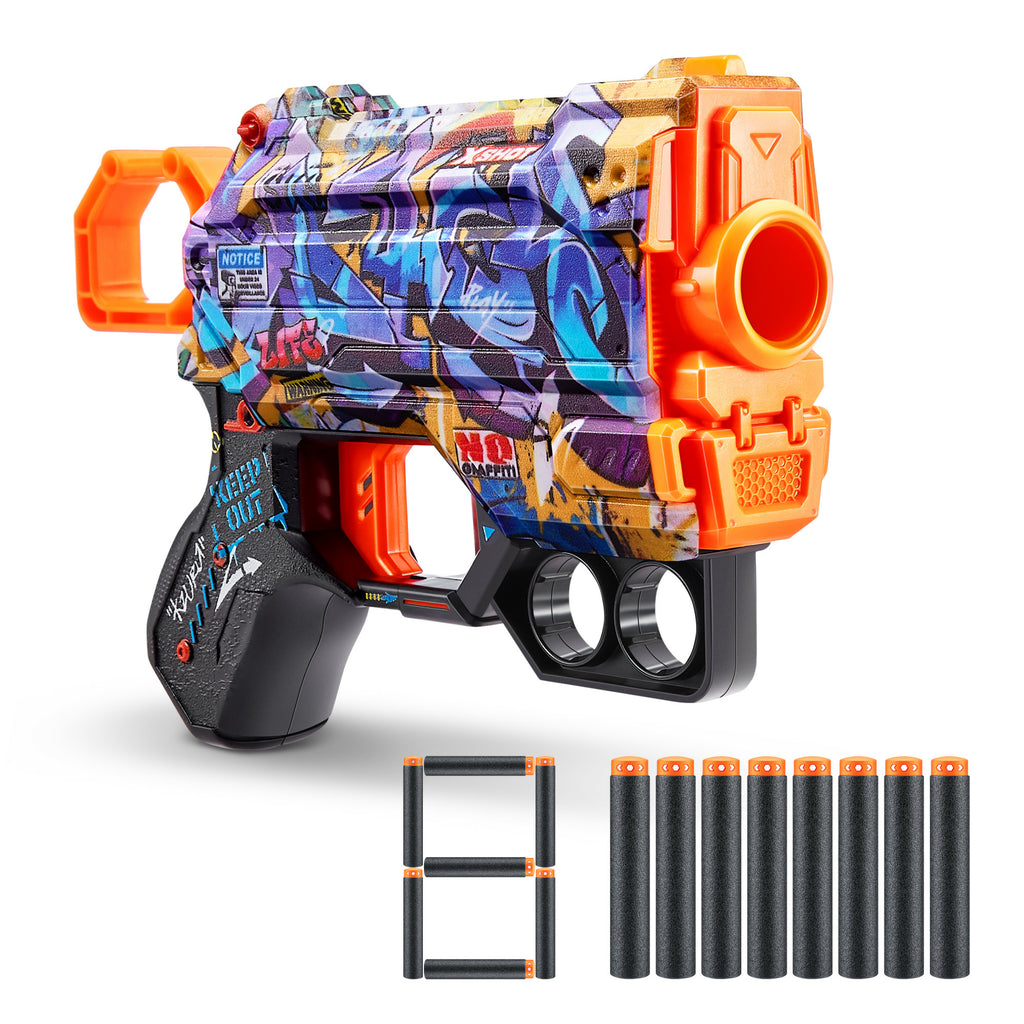 XSHOT Pistolet à fléchettes Menace Skins (8 fléchettes) ZURU