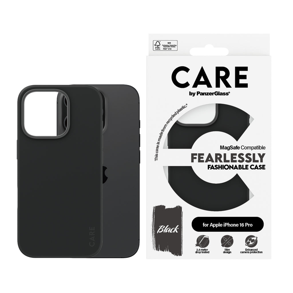 PanzerGlass CARE™ by ® Case Black w. MagSafe iPhone 16 Pro coque de protection pour téléphones portables Housse Noir