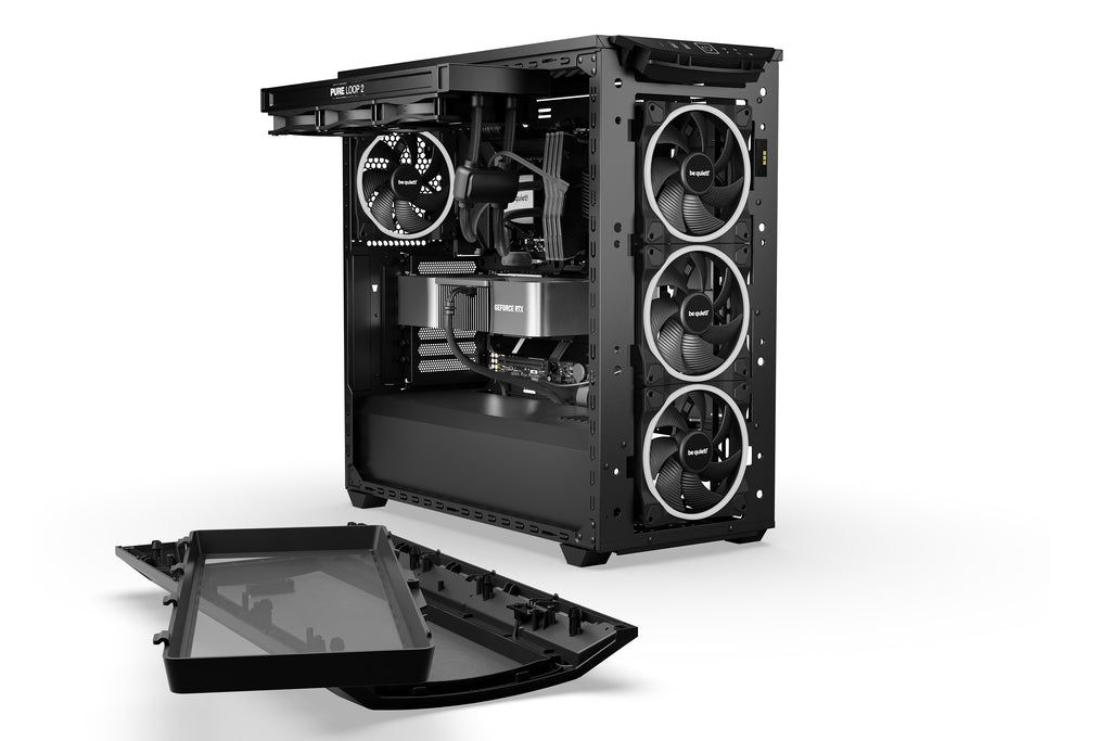 be quiet! Shadow Base 800 Noir | Boîtier PC ARGB vitré, Mini ITX / Micro ATX / ATX / E-ATX, 4 ventilateurs Light Wings PWM 140 mm