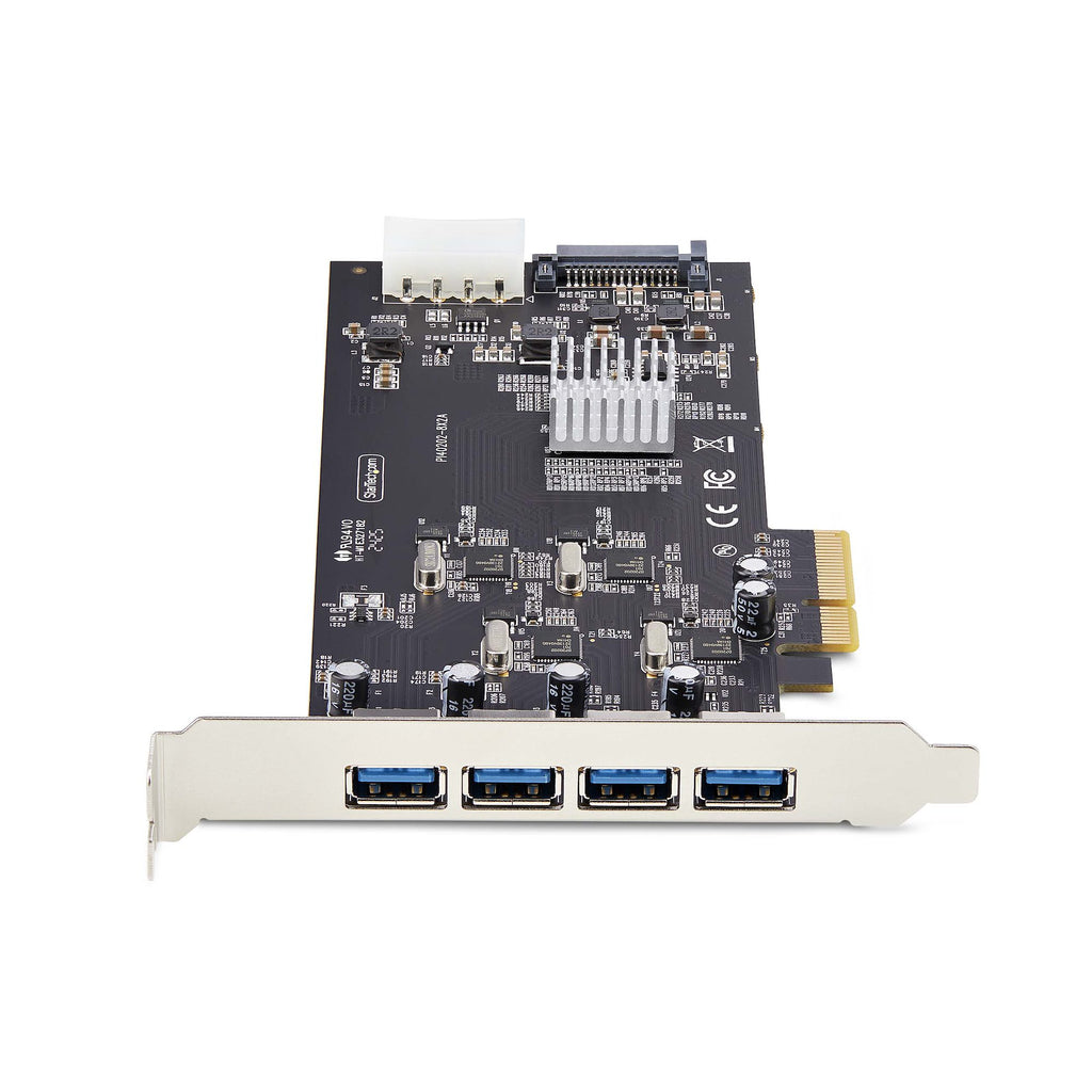 StarTech.com Carte PCIe USB 4 Ports USB 3.2 5Gbps, 4 Contrôleurs Indépendants, Ports USB-A, Windows/macOS/Linux