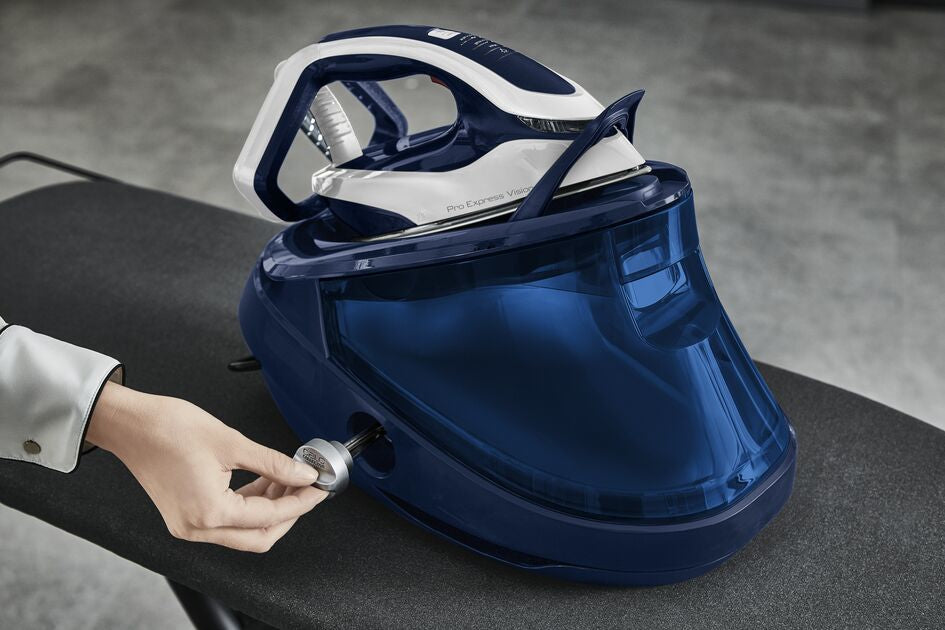Tefal Pro Express Vision GV9812 Centrale Vapeur 3000 W, Semelle Durilium AirGlide Autoclean, Bleu et Blanc