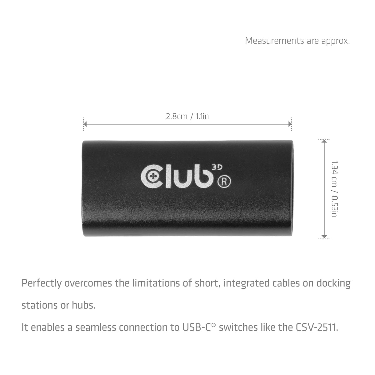 CLUB3D CAC-2507 USB-C to USB-C to USB-C USB-C Sort Sort - vue 3