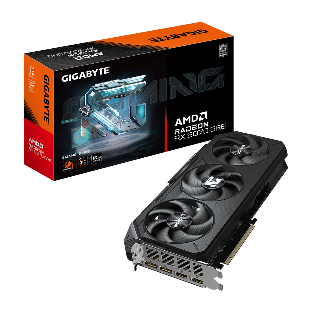 Gigabyte Radeon RX 9070 GRE GAMING OC 12G – Grafikkarte, 12GB GDDR6, 192bit, PCI-E 5.0, 2920 MHz Core Clock, 2 × Display