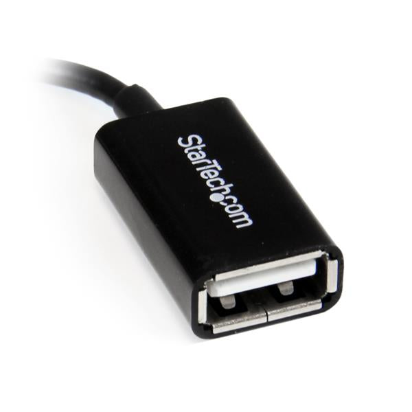 StarTech.com Câble Adaptateur Micro USB Angle Droit vers USB Host OTG, 12cm, Mâle vers Femelle