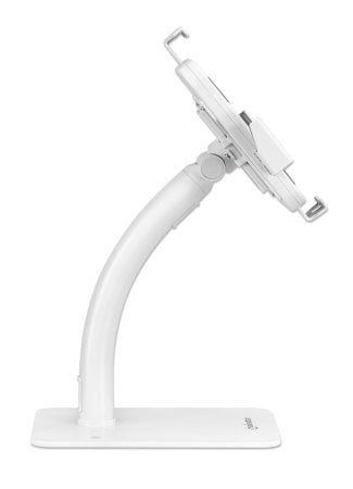 Manhattan Support antivol de bureau pour tablette/iPad, universel, rotation 360°, inclinaison +20° à -110°, verrouillable, blanc, tablettes 7,9"–11"