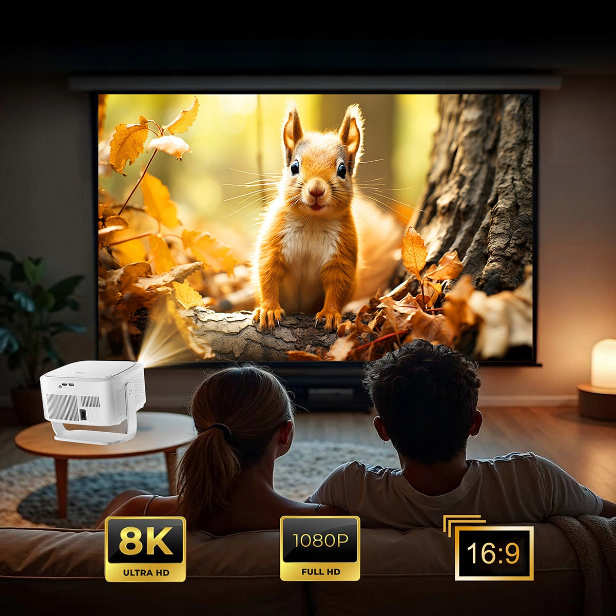 Mini-projecteur portable Android 14 avec Wi-Fi, Full HD, 4K et 8K pour téléphone Zenwire PrimeView IMC460 Pro