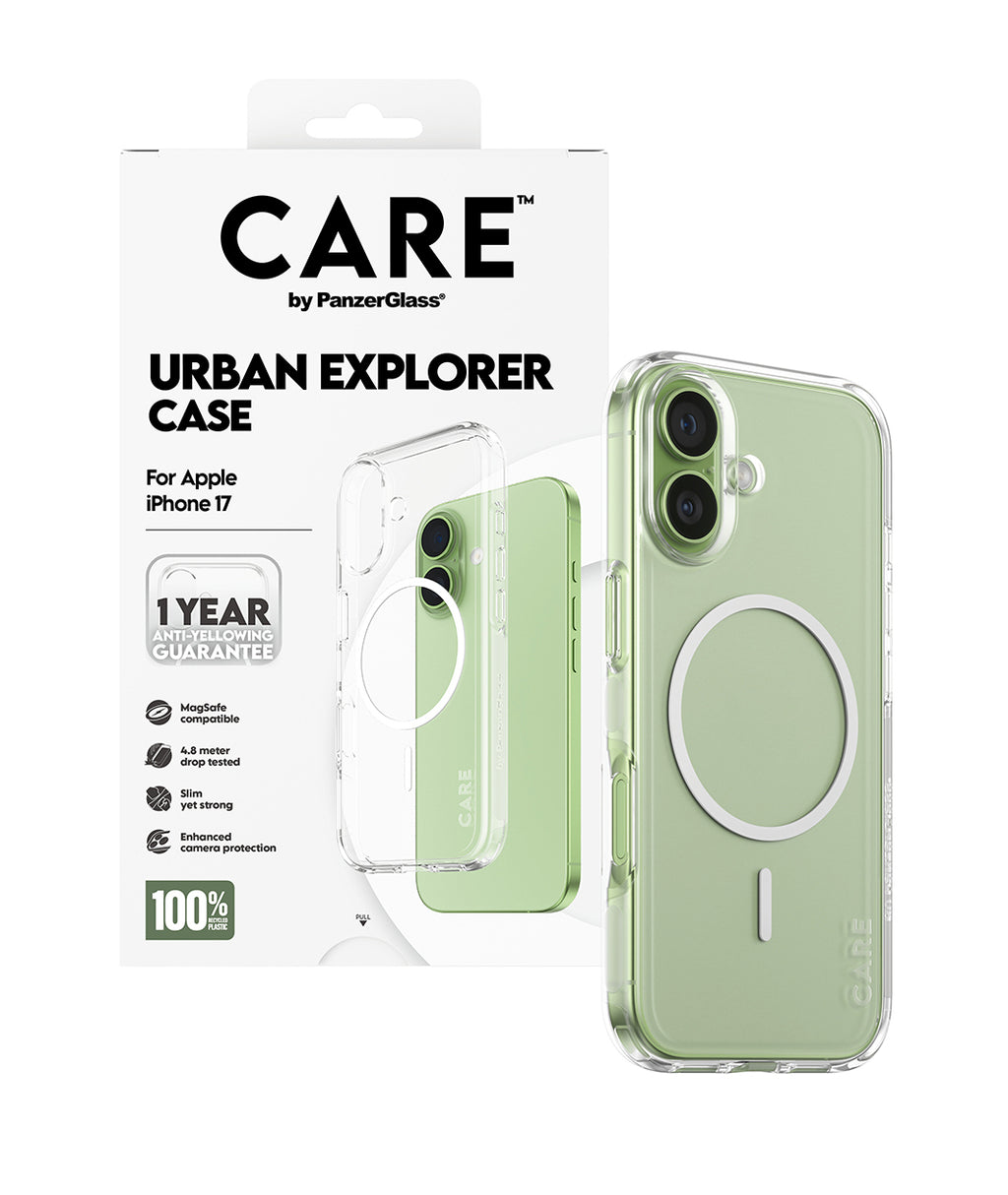 PanzerGlass CARE Urban Explorer Coque Transparente avec MagSafe pour iPhone 17