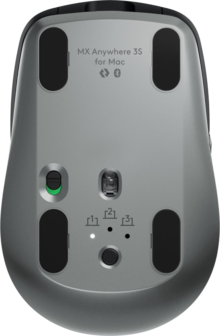 Logitech MX Anywhere 3S for Mac ratón Oficina mano derecha RF Wireless + Bluetooth Laser 8000 DPI