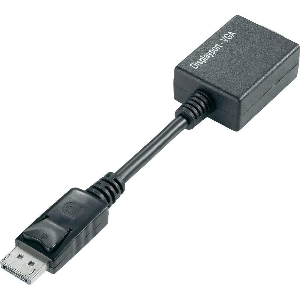 Adaptateur DisplayPort vers 2 x VGA (D-Sub), Noir, 0,07 m