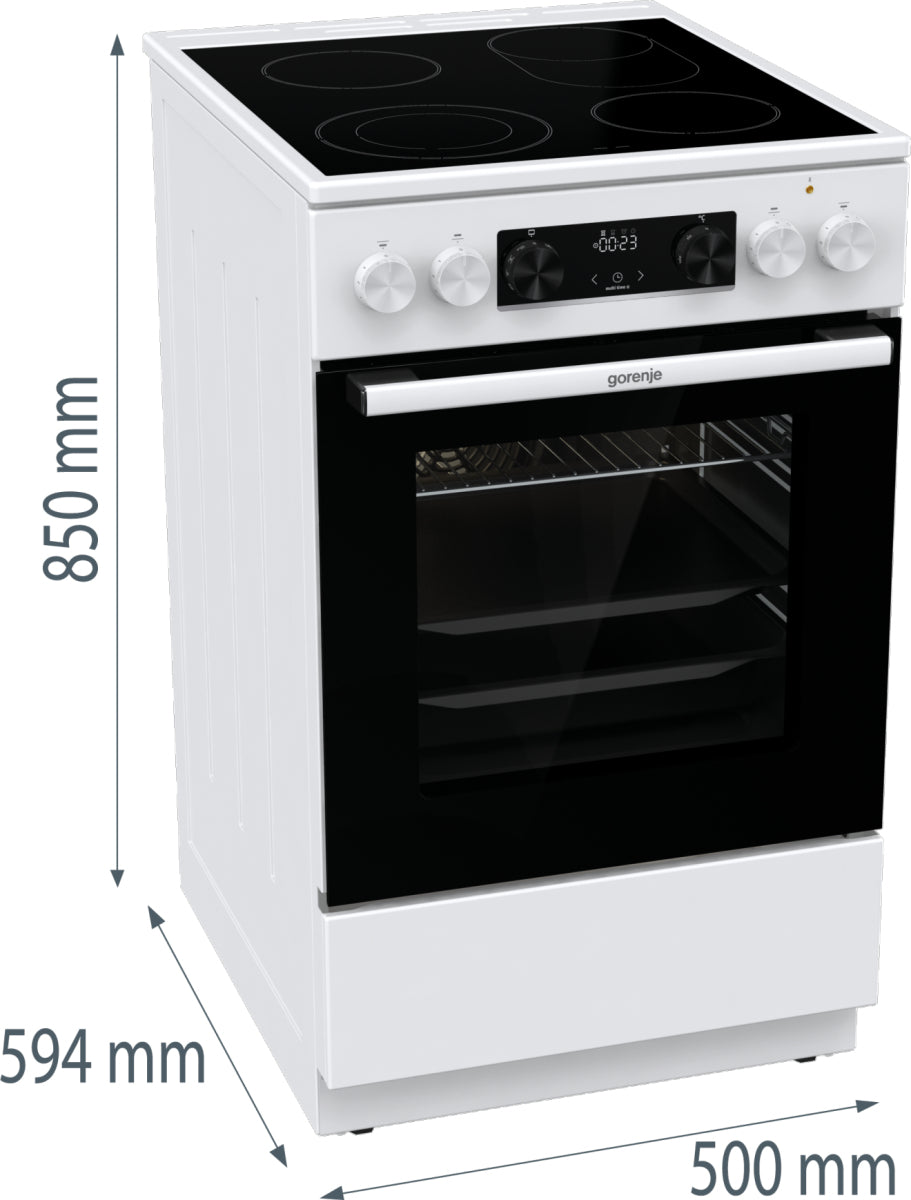 Gorenje GECS5C70WA Cuisinière Electrique Céramique Blanc