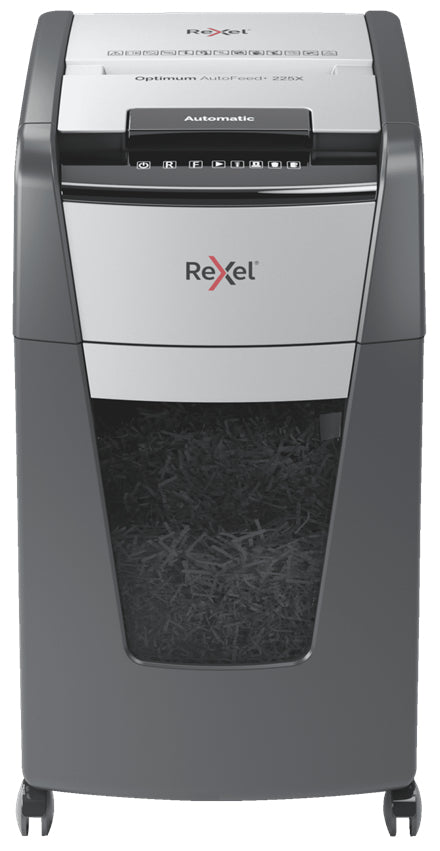 Rexel Optimum AutoFeed+ 225X destructeur de papier Destruction croisée 55 dB 23 cm Noir, Gris