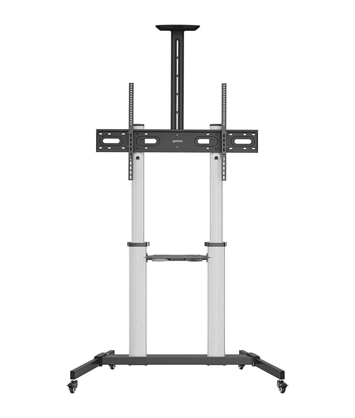 Manhattan Support TV sur Roulettes pour Écrans 37" à 100", VESA 200x200 à 1000x600 mm, Charge 80 kg, Hauteur Réglable 12