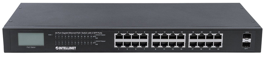 Intellinet 561242 Commutateur Réseau Non-géré Gigabit Ethernet PoE 24 Ports 1U Noir