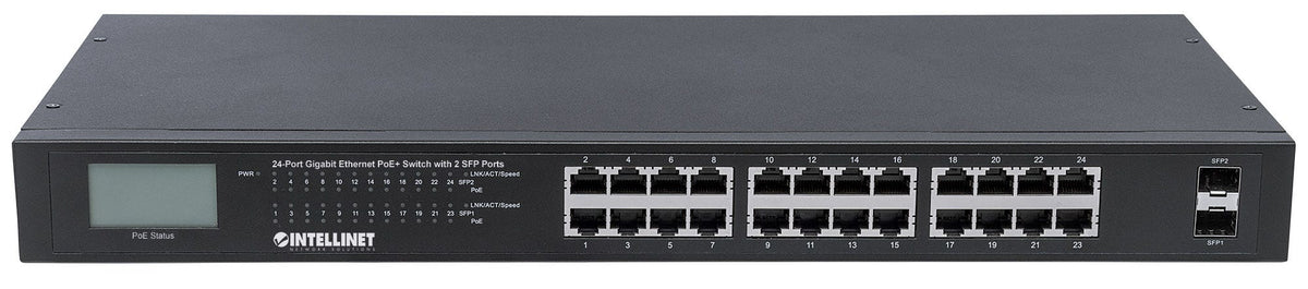 Intellinet 561242 Commutateur Réseau Non-géré Gigabit Ethernet PoE 24 Ports 1U Noir