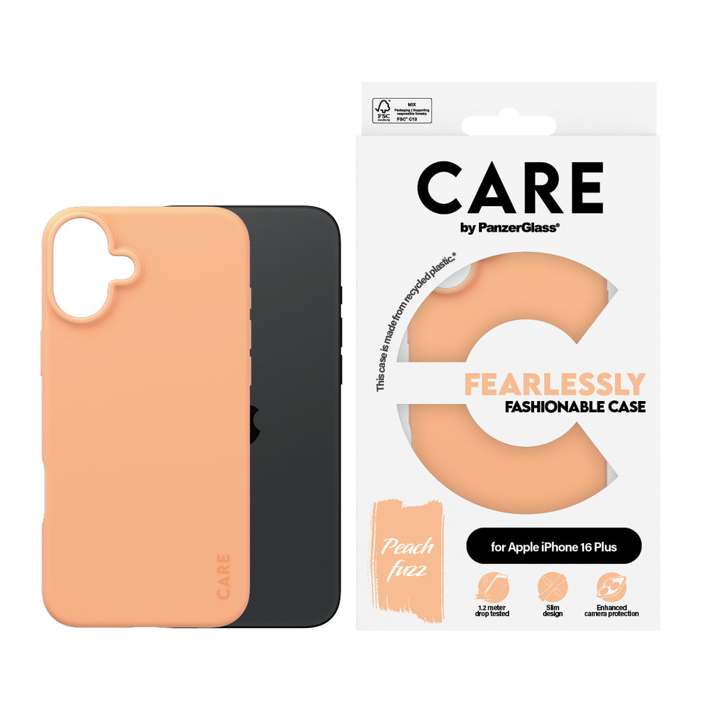PanzerGlass CARE™ by ® Case Peachy iPhone 16 Plus coque de protection pour téléphones portables Housse Rose