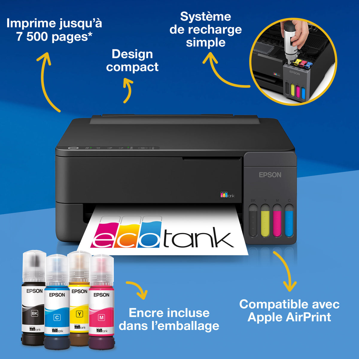 Epson EcoTank ET-1910 Jet d'encre A4 5760 x 1440 DPI Wifi - vue 2