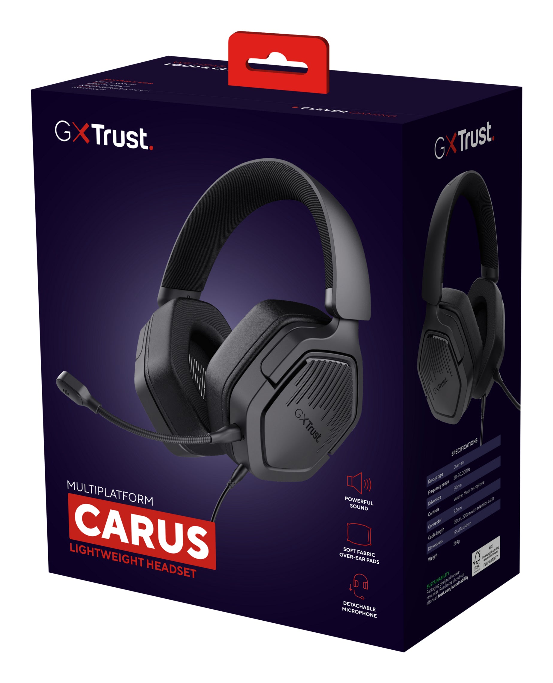 Trust GXT492 Carus Casque Avec fil Arceau Gaming Noir