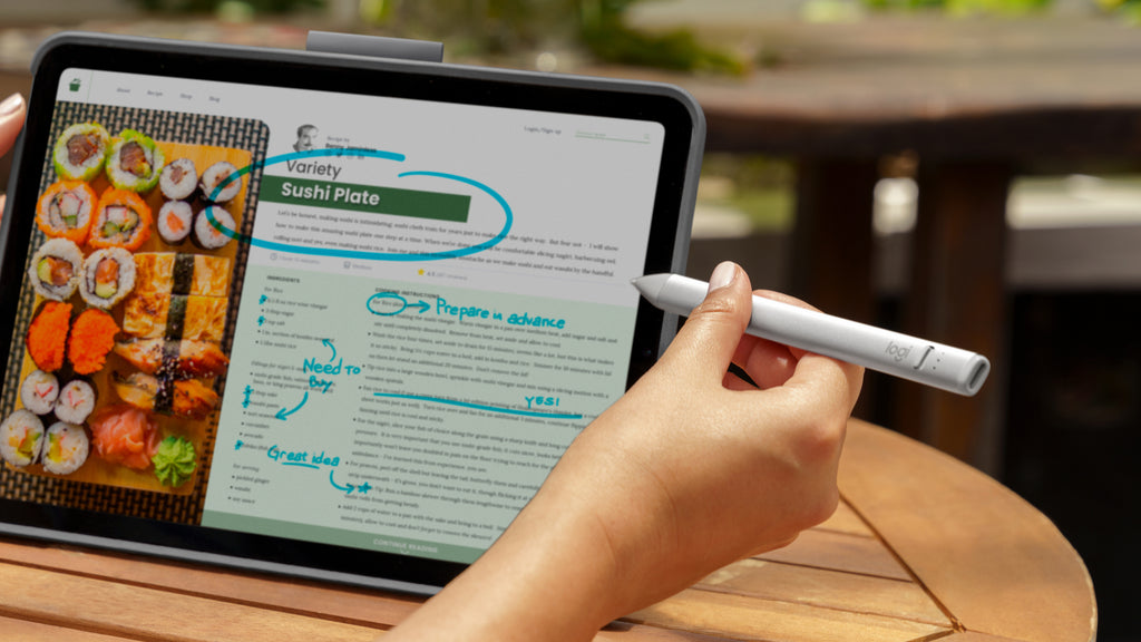 Logitech Crayon Stylet Numérique, Argent