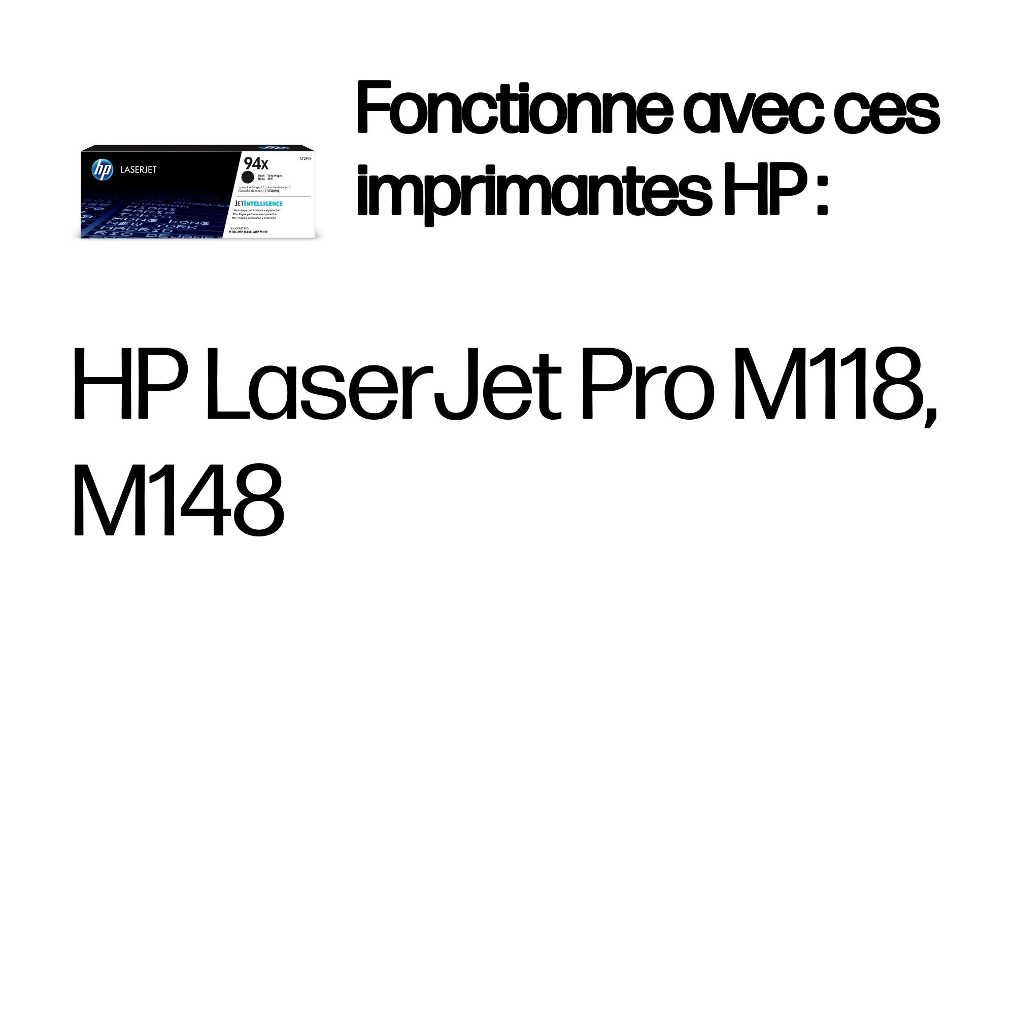 HP Toner noir LaserJet 94X authentique grande capacité