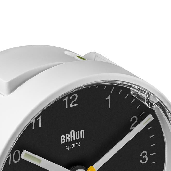 Braun BC01WB Réveil à Quartz Analogique, Noir et Blanc