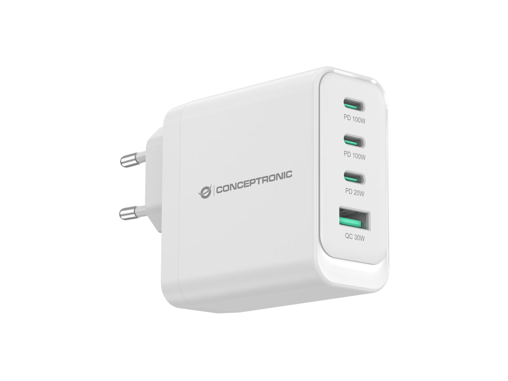 Conceptronic ALTHEA22W100 Chargeur Universel Secteur Charge Rapide, Blanc