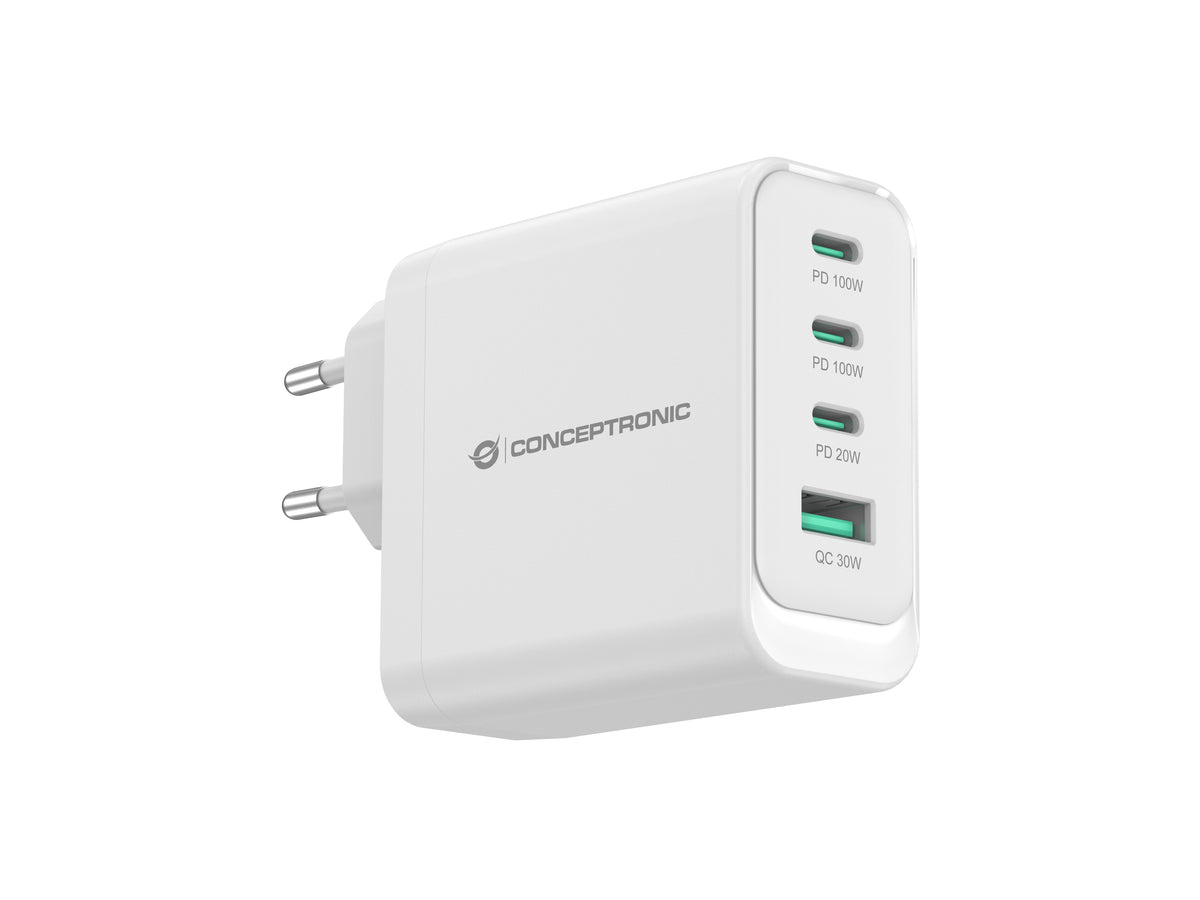 Conceptronic ALTHEA22W100 Chargeur Universel Secteur Charge Rapide, Blanc