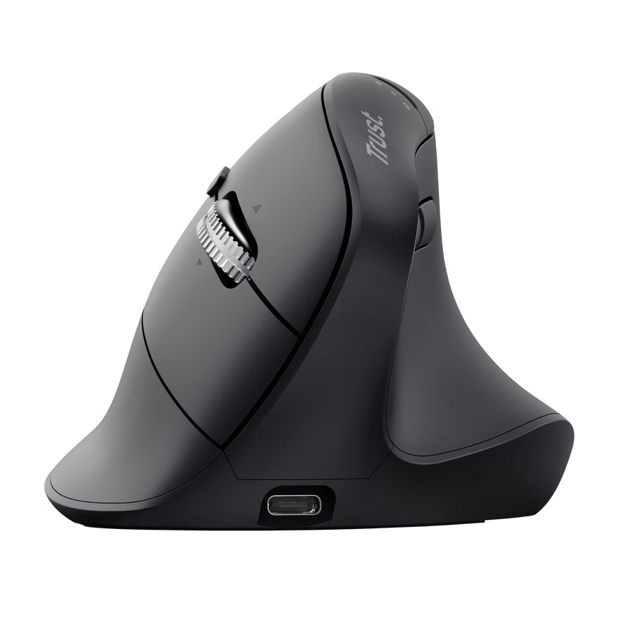 Trust Vyran Souris Verticale Sans Fil RF et Bluetooth, Optique 4800 DPI, Droitier, Noir