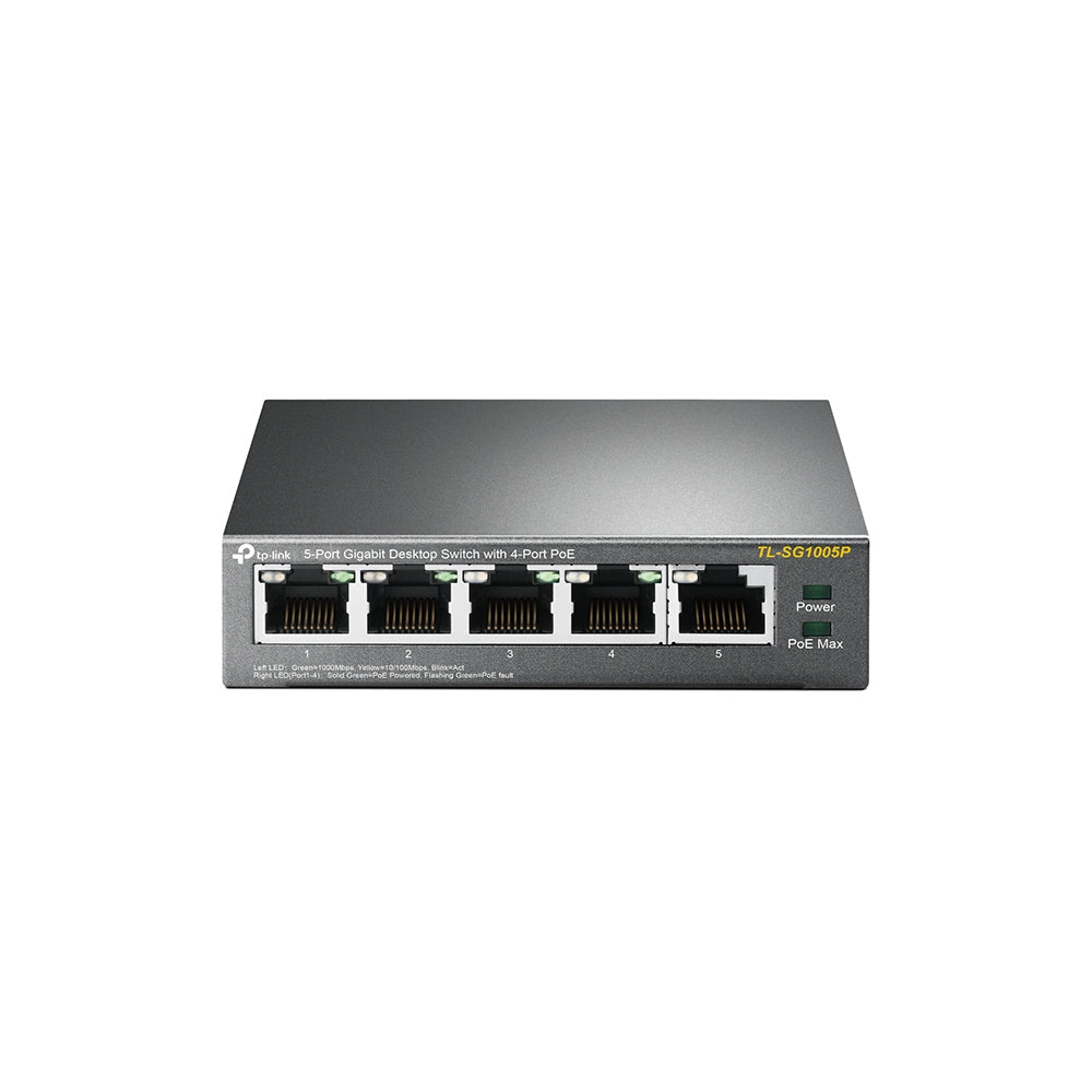 TP-Link TL-SG1005P Non-géré Gigabit Ethernet (10/100/1000) Connexion Ethernet, supportant l'alimentation via ce port (Po