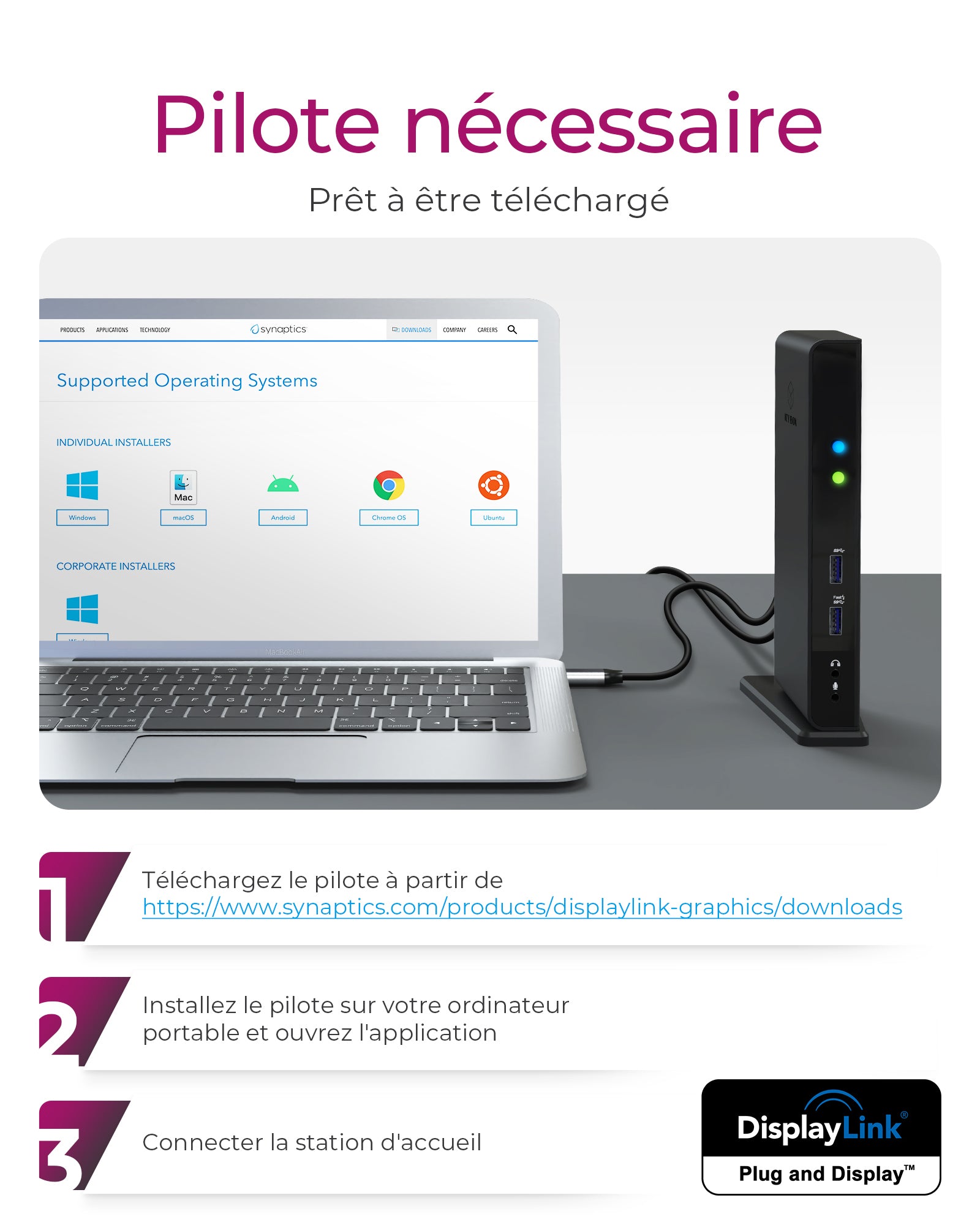 ICY BOX IB-DK2241AC Avec fil USB 3.2 Gen 1 (3.1 Gen 1) Type-A Noir