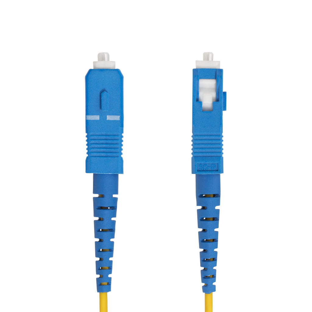 StarTech.com Câble Fibre Optique de 3m Simplex Monomode LC à SC (UPC) OS2, 9/125µm, 40G/100G, Cordon Fibre Optique, Insensible à la Courbure, Faible Perte d'Insertion, Cordon Patch Fibre LSZH