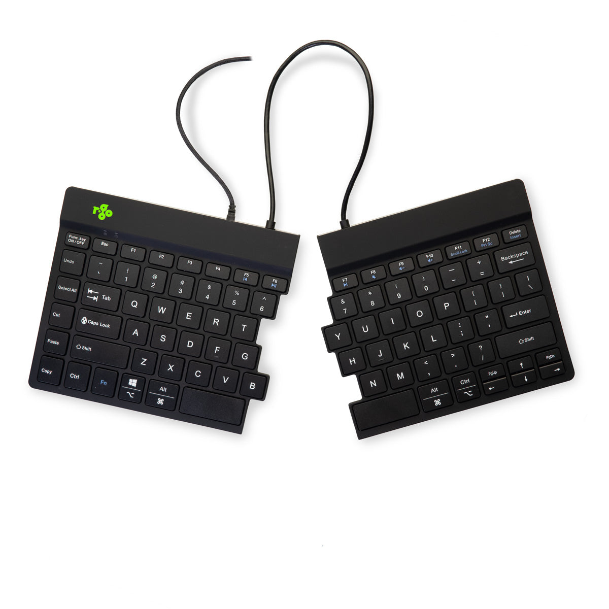 R-Go Tools Split Break v2 Clavier Ergonomique Divisé, QWERTY (US), Filaire, Noir