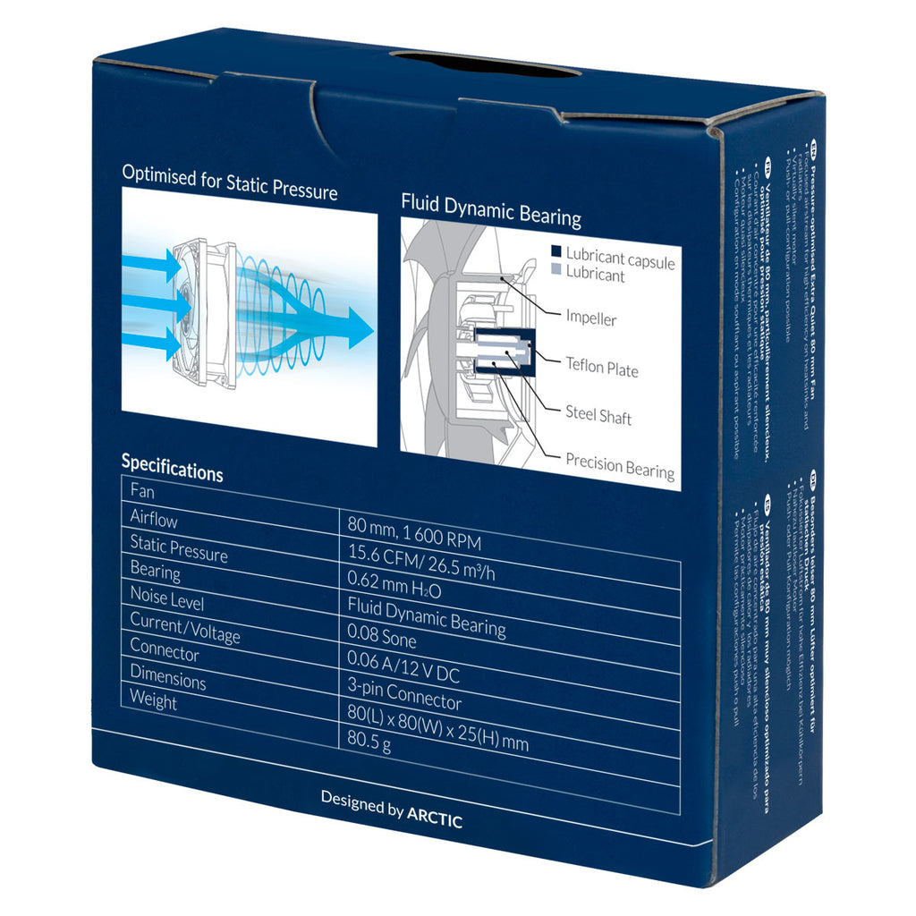 ARCTIC P8 Silent Ventilateur de Boîtier PC 8 cm Noir