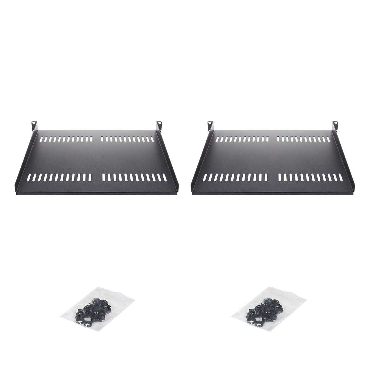 StarTech.com Lot de 2 Étagère 1U pour Rack Serveur, Étagère Cantilever Universelle Ventilée pour Montage en Rack, pour Rack/Armoire 19", Acier Robuste, Capacité de 20kg, Plateau de 40cm de Profondeur - vue 5