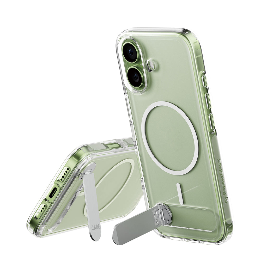 PanzerGlass CARE™ by ® Kickstand Case Transparent w. MagSafe iPhone 17 coque de protection pour téléphones portables Housse