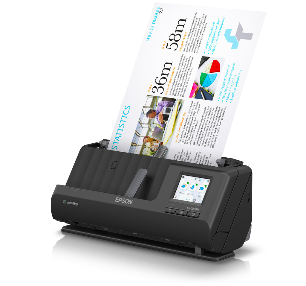 Epson ES-C380W Chargeur automatique de documents + Scanner à feuille 600 x 600 DPI A4 Noir