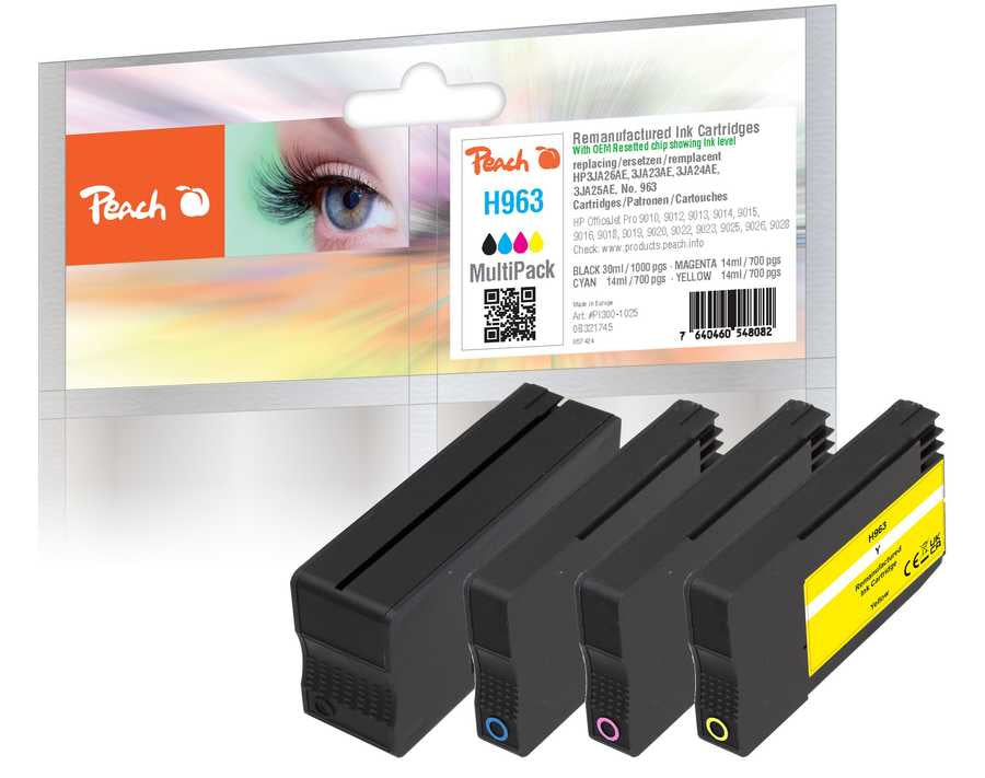 Peach 6ZC70AE Sort, Cyan, Magenta, Gul 1000 sider Blæk