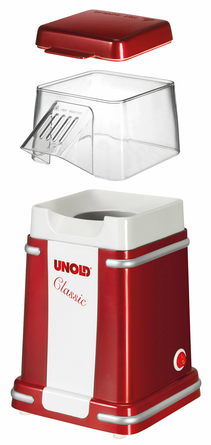 Unold Classic machine à popcorn Rouge, Argent, Blanc 900 W