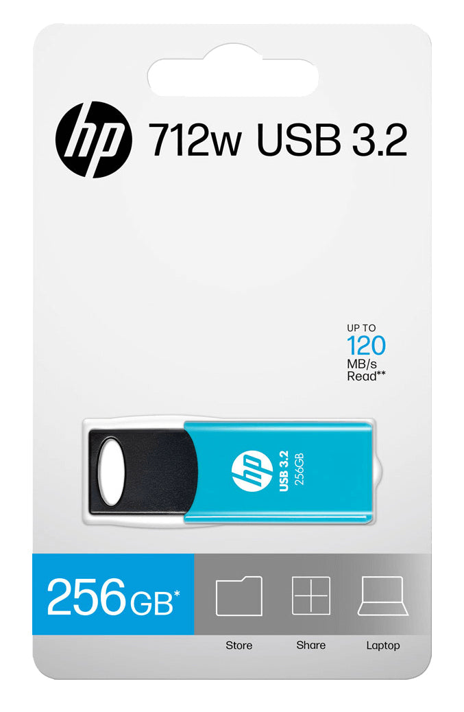 HP 712w lecteur USB flash 256 Go USB Type-A 3.2 Gen 1 (3.1 Gen 1) Bleu