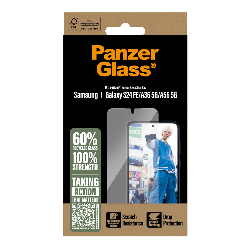 PanzerGlass PanzerGlass ® Screen Protector Samsung Galaxy S24 FE | A36 5G | A56 5G | Ultra-Wide Fit Protection d'écran transparent 1 pièce(s)